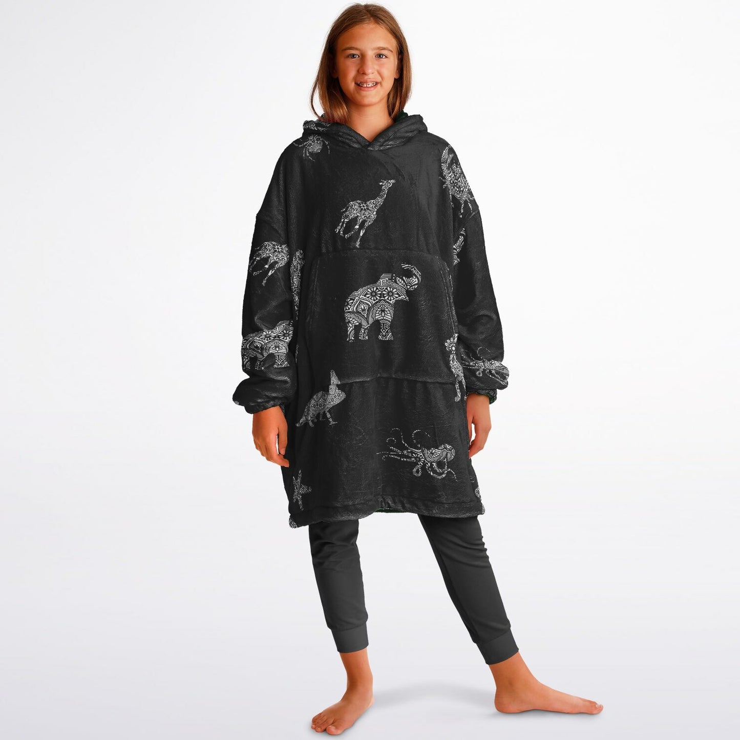 Kid's Animal Mandala Reversible Snugger